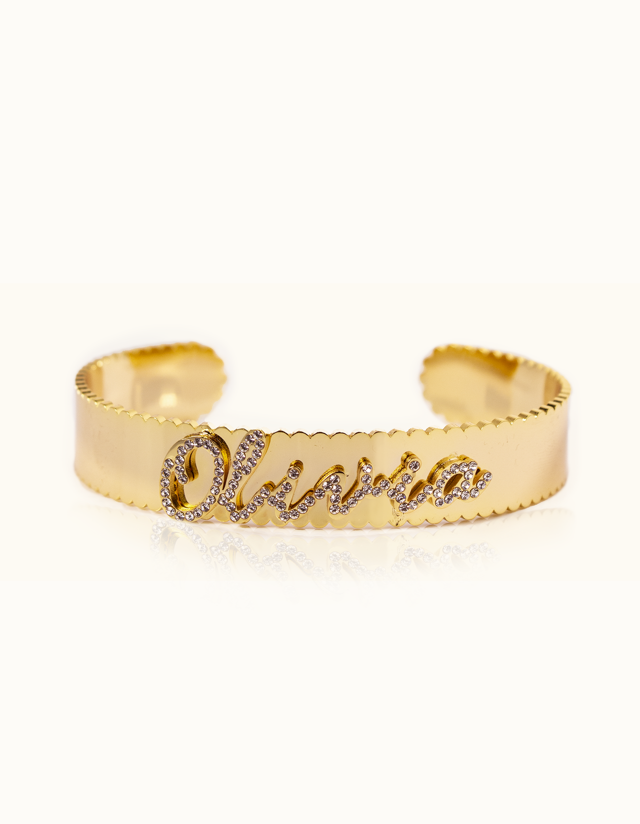Personalised Pavé Name Cuff Bangles